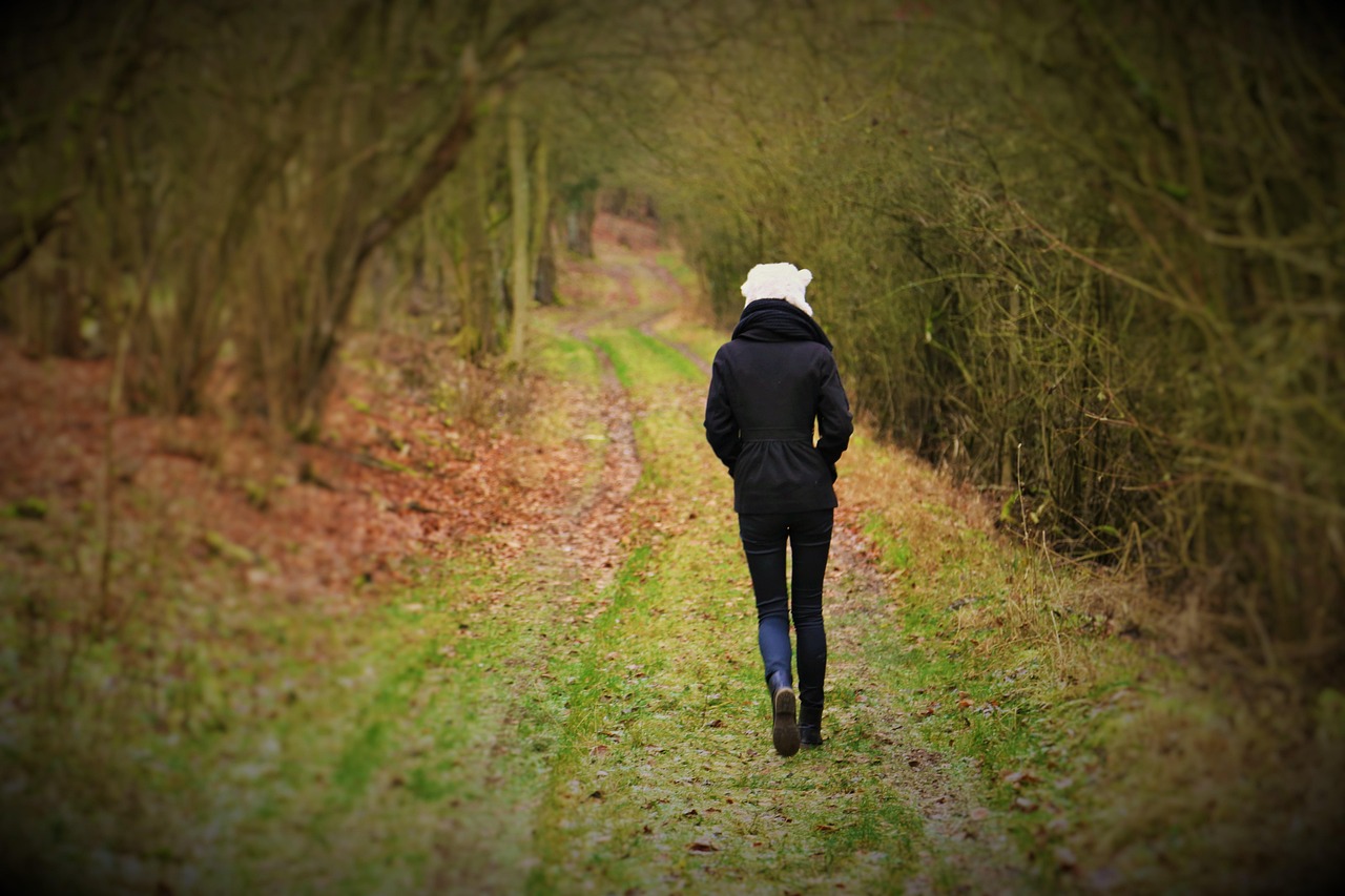 walk, woman, nature, the back