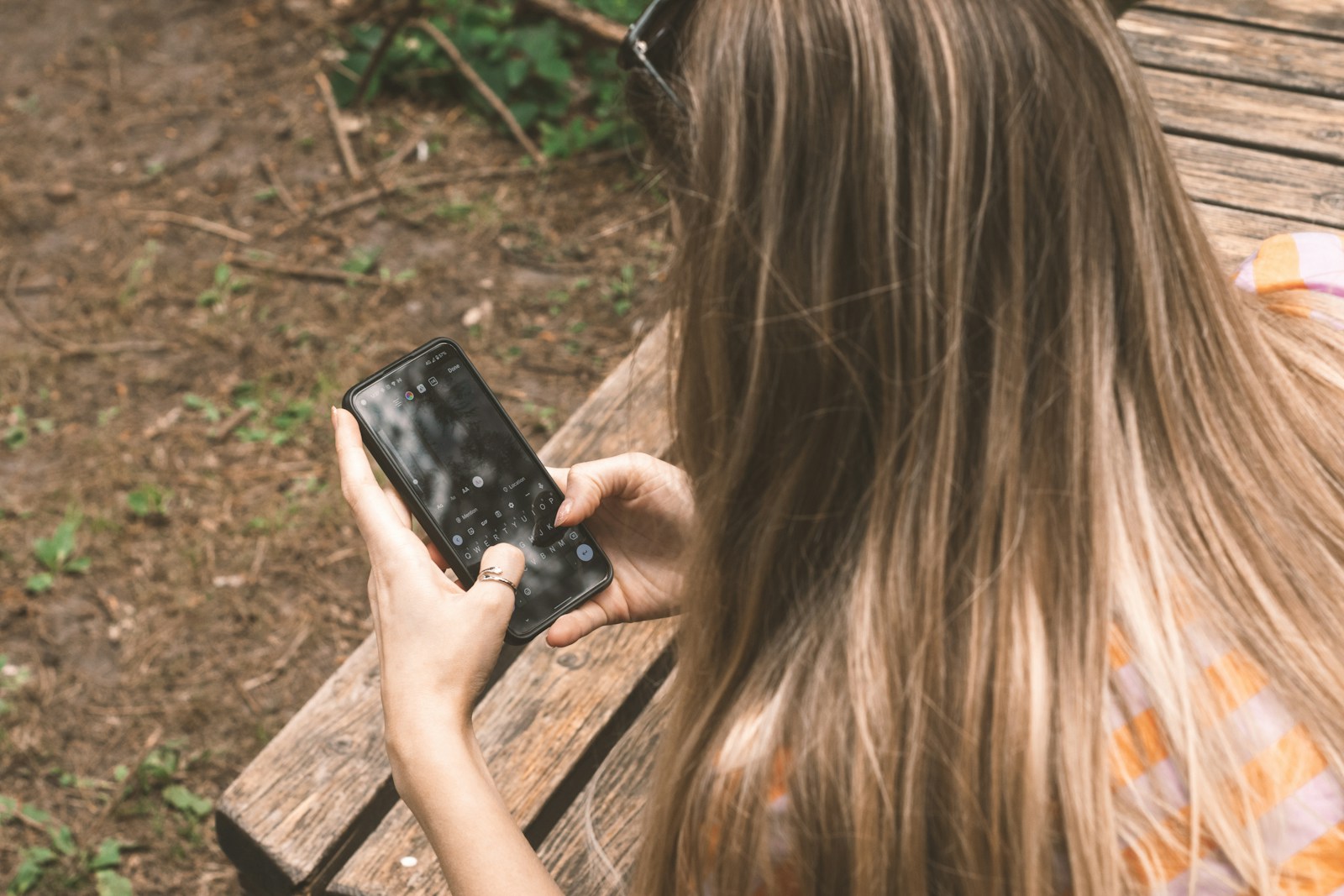 a person holding a phone